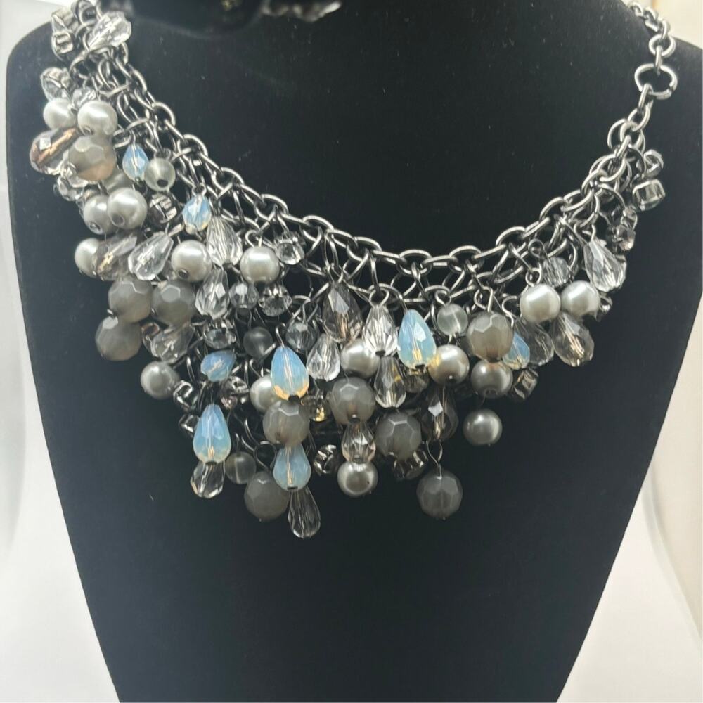 90s Silver & Gray Necklace - Picture 2 of 4